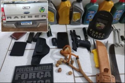 PM prende 2 suspeitos de incendiar caminh